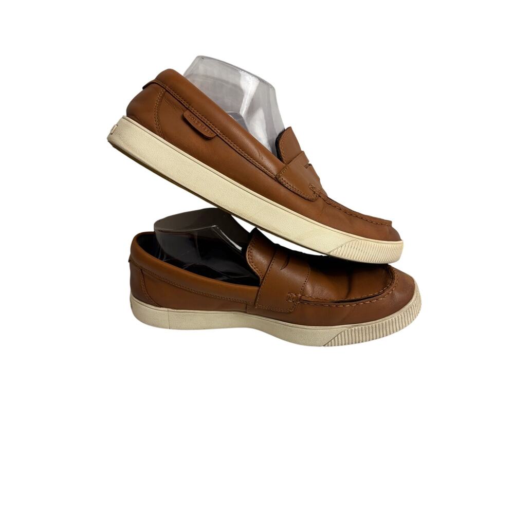 Cole Haan Nantucket 2.0 brown leather slip on penny loafers shoes sz 9Wide Mens